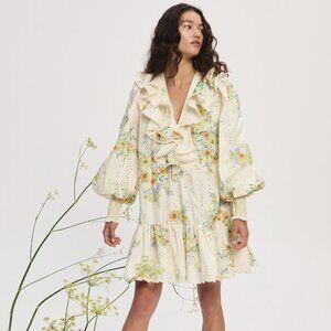 Alemais Juliette embroidered cotton mini dress
